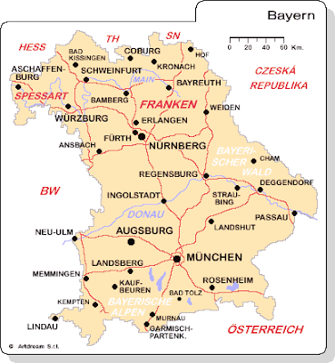 Bayern Map Federal States of Germany