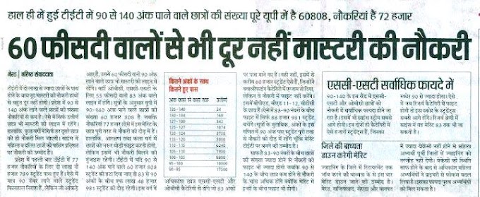 ओल्ड न्यूज़ जो छपी थी न्यूज़पेपर में : तो 72825 भर्ती में 60 फीसदी वालों का चयन अबतक क्यों नहीं