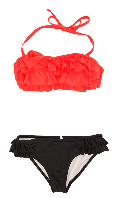 Colorful Frilly Summer Bikini Set