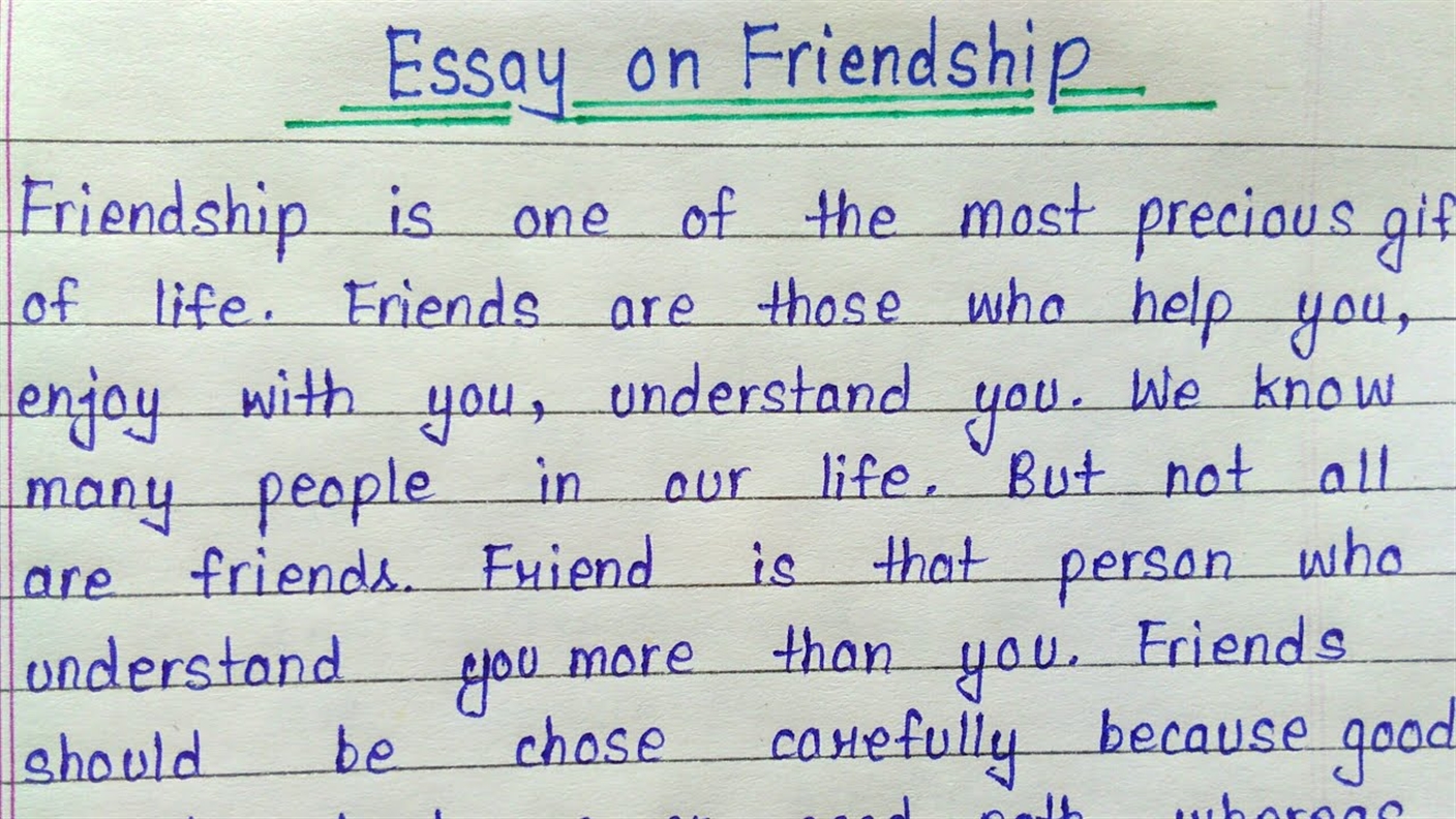 Student Essays On Friendship