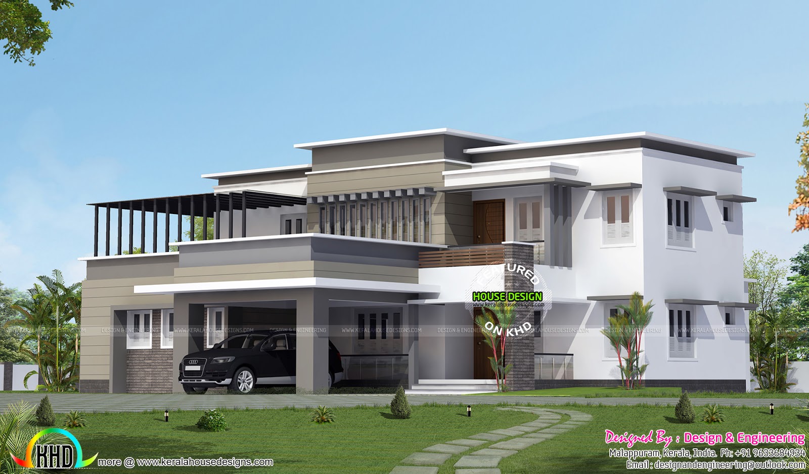  Luxury  4  bedroom  contemporary home  3200 sq ft Kerala 