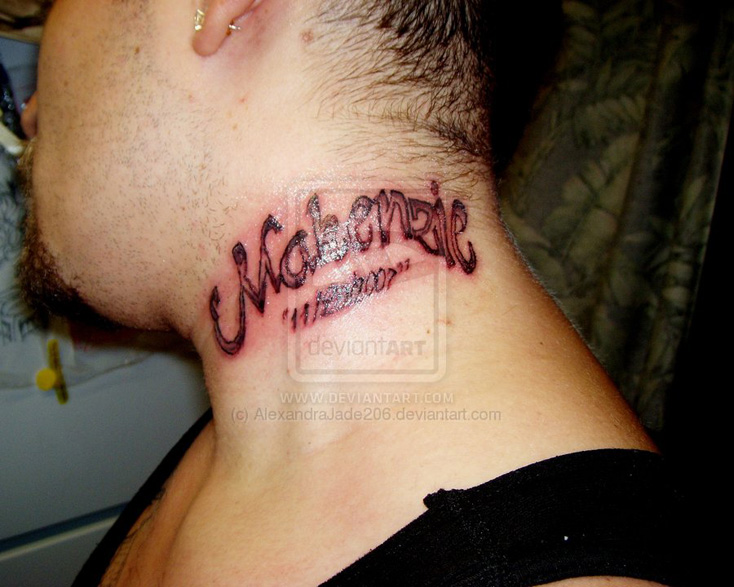 Name Tattoos On Neck