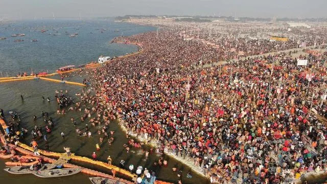 Kumbh Mela Gathering Visible From Space in odia