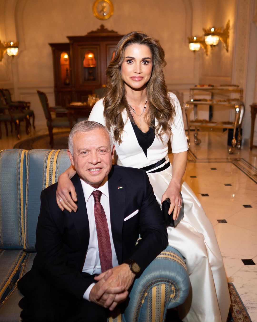 Rania ended the day with sharing a beautiful picture with her husband King Abdullah on Instagram. She wrote, "Love doing life with you