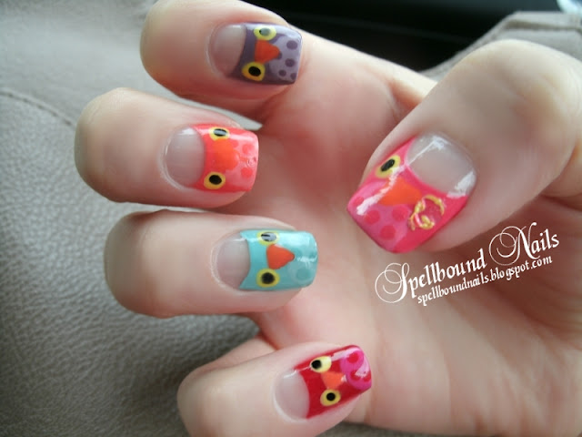 Parliament of Owls Owl nail art nails