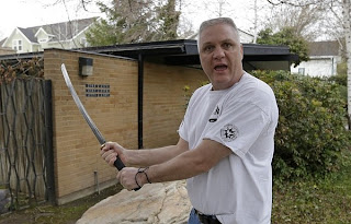 Kent Hendrix, Mormon bishop, Samurai sword,