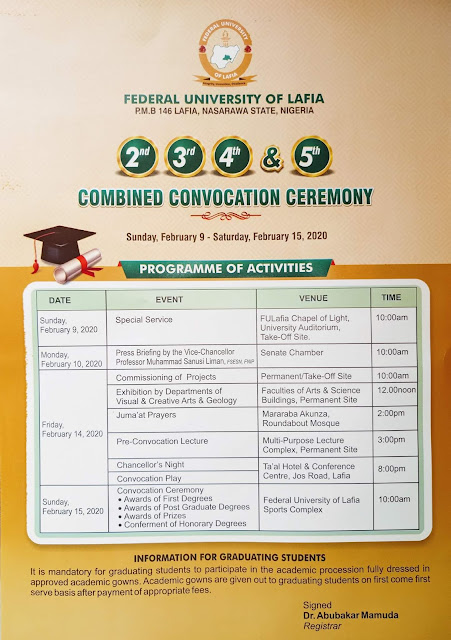 FULAFIA 2nd, 3rd, 4th & 5th COMBINED CONVOCATION FLIER
