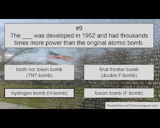 The correct answer is hydrogen bomb (H-bomb).