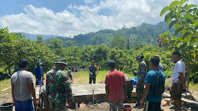 Anggota satgas TMMD 110 Kodim 1305/BT dapat Pujian "Sangat Luar Biasa" Atas kinerjanya Dari Dansatgas