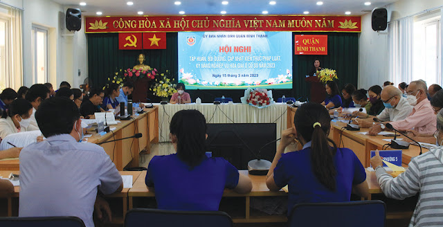 Quang cảnh hội nghị tập huấn, bồi dưỡng, cập nhật kiến thức  pháp luật kỹ năng nghiệp vụ hòa giải cơ sở. (Ảnh: MH)