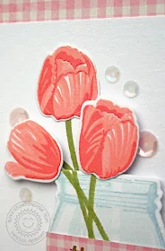 Sunny Studio Stamps: Timeless Tulips And Vintage Jar Thank You Card by Vanessa Menhorn