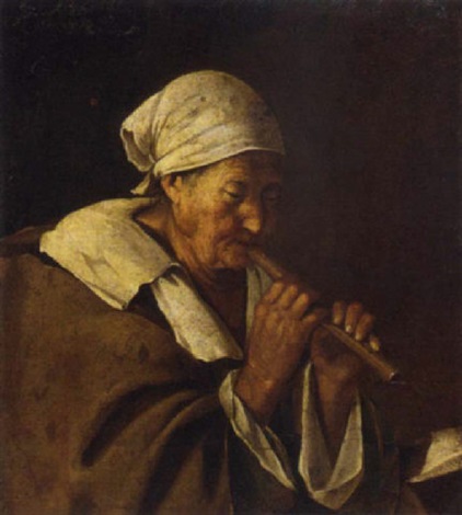 Lambert Jacobsz - Anciana tocando la flauta dulce - s. XVII