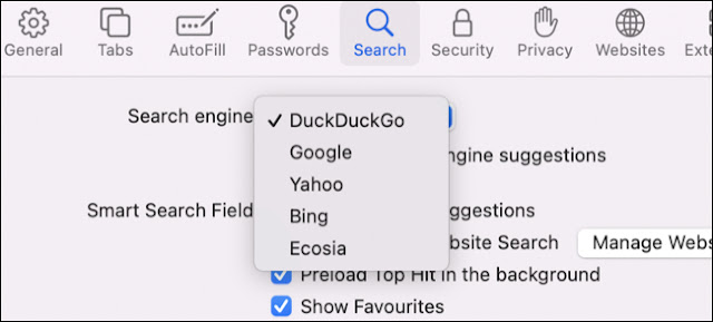 Hình ảnh cách  thay đổi công cụ tìm kiếm mặc định của Safari