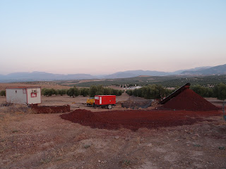 Jaén ilindeki yeraltı kırmızı a madenleri.