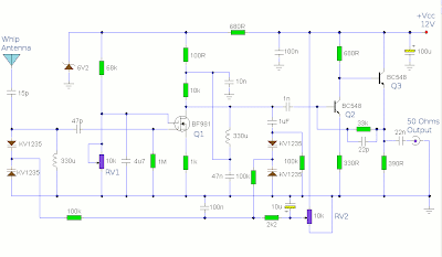 Active AM Radio Antenna Amplifier / Preamplifier Circuit