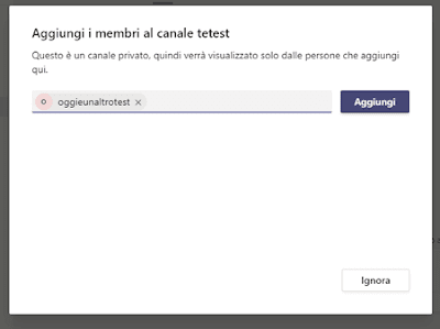 Creare canali privati o nascosti su Teams