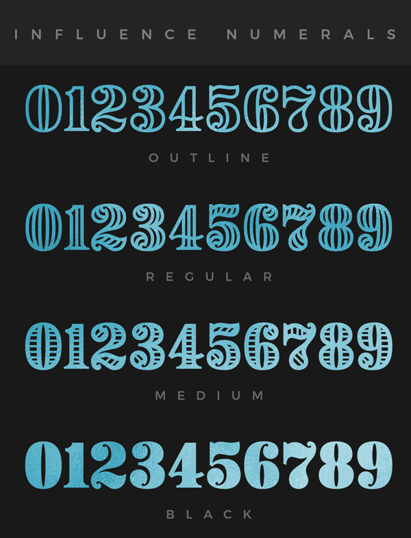 Download Font Terbaru 2018 - Influence Numerals Free Font