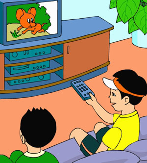 14+ Gambar Animasi Kartun Nonton Tv