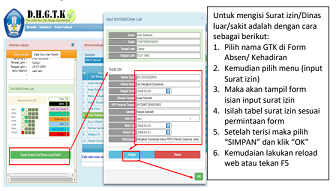 Mengisi surat izin dari dinas