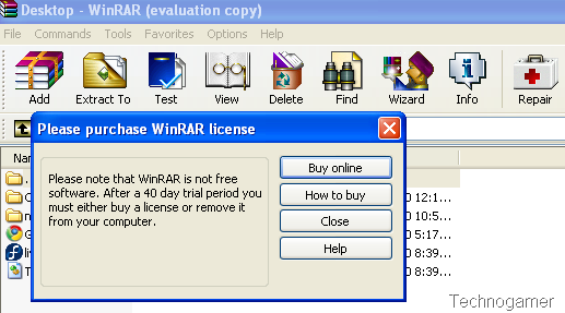 winrar evaluation copy