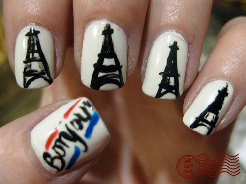 Girly Eiffel Tower Nails | Erin M.'s (nailsbyerin) Photo | Beautylish