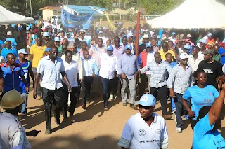 Wiper leaders walking at Karisa Maitha ground in Kilifi for rally. PHOTO | George Charo