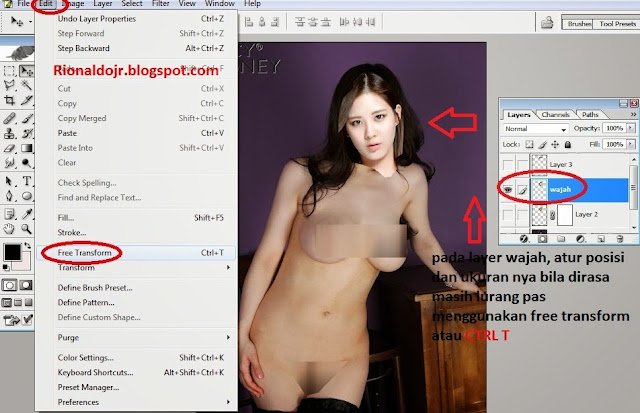 Cara dan tutorial edit foto telanjang menggunakan photoshop