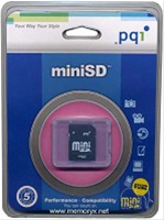 Flash Memory - 512MB PQI 45x MiniSD Card with Adapter