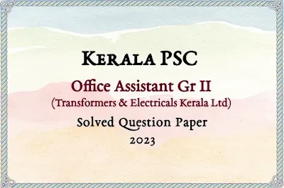 Office Assistant Gr II Answer Key | 29/07/2023
