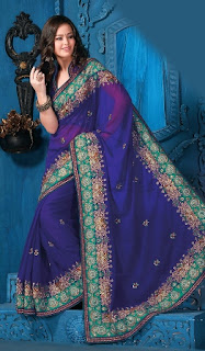 Georgette-Stylish-Embroidered-Saree