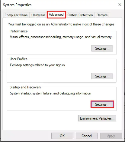 system properties أعدادات