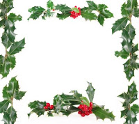 Border with Christmas holly