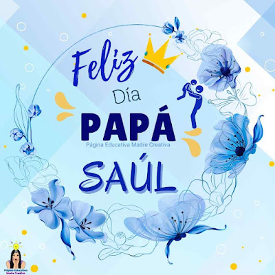 Solapín Feliz Día del Padre - Nombre Saúl para imprimir gratis