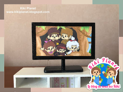 kiki monchhichi television miniature poupée handmade fait main meuble