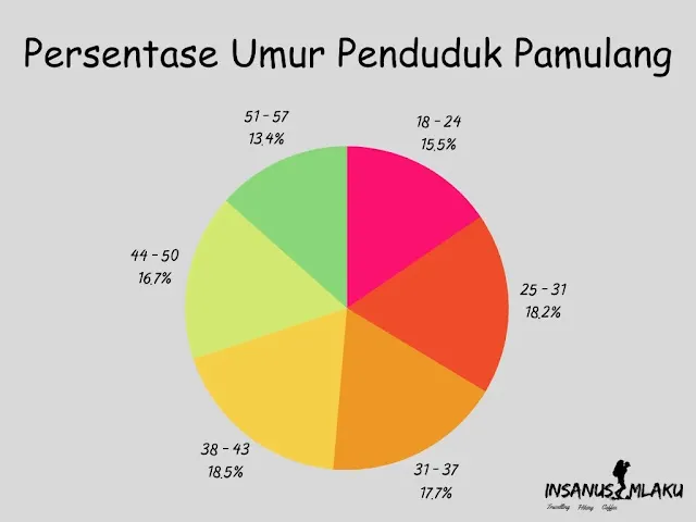 Persentase umur penduduk pamulang