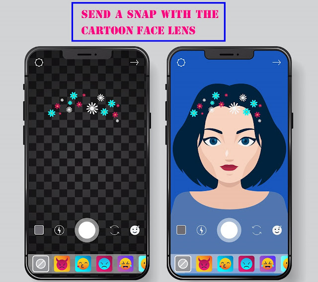 Send A Snap with The Cartoon Face Lens