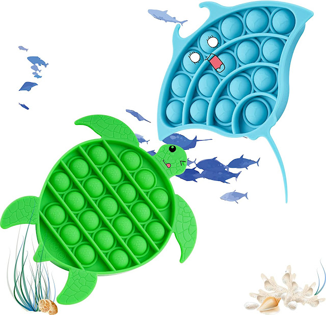 Ocean Themed Sensory Resources for Kids: Ray and Sea Turtle Pop Bubble Fidget