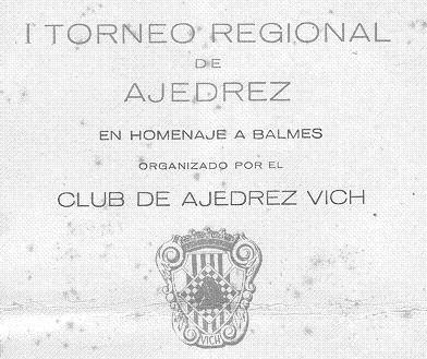 Cartel del Torneo Regional de Ajedrez de Vic 1949