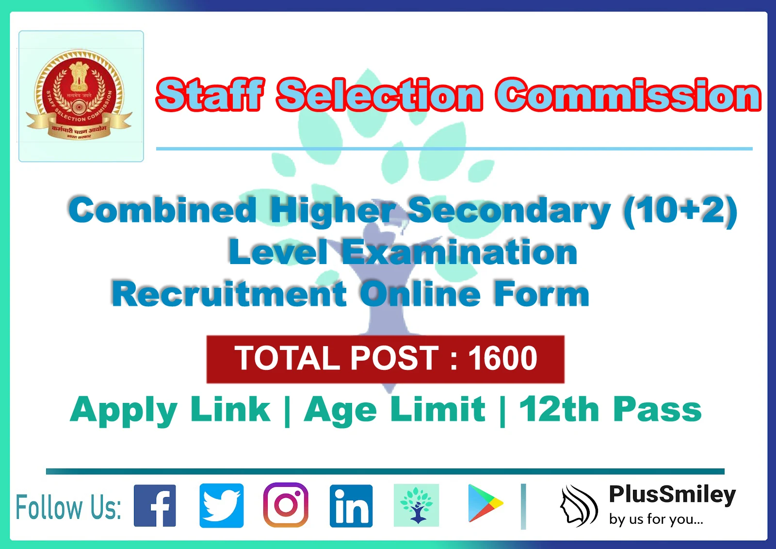 SSC Combined Higher Secondary Level (CHSL) 10+2 Online Form 2023