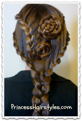 Lace Braid Roses Hairstyle