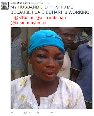 Buhari Beatings?!?! Husband Assaults Wife Over Buhari's Administration!