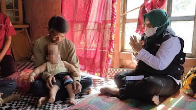 Bayi Tanpa Tempurung Kepala : Tim BRSAMPK Antasena Magelang Kunjungi Qori Ramadan