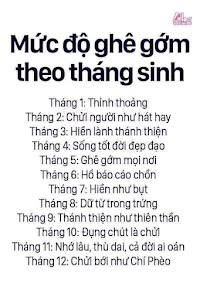 Câu comment hay : mức độ ghê gớm theo tháng sinh