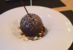 Chocolate sphere dessert