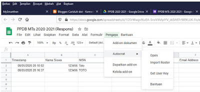 Cara Membuat Bukti Cetak Pendaftaran PPDB Online Otomatis dengan Google Form dan Google Spreadsheets