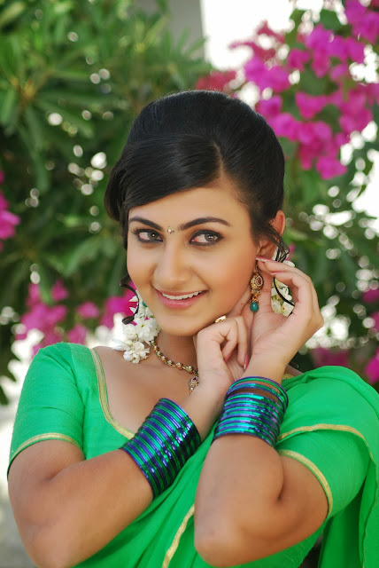 Actress Neelam Upadyaya Latest  Pictures in Green Saree 0002.jpg