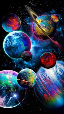 iPhone Wallpaper: Planets, System Solar, Stars, Colorful, Space