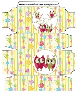 Owls Couple Free Printable Box.