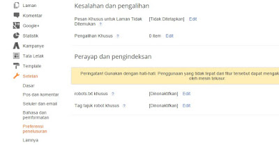 Pengaturan Dasar Blog Agar Mudah Di Indeks Google