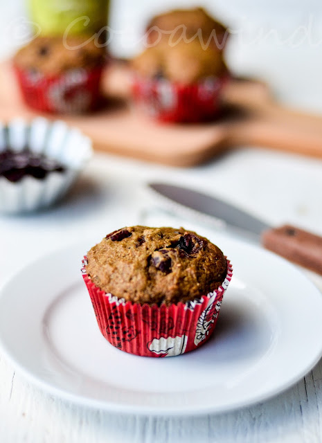 Whole Wheat Orange Cranberry Muffins (Oil-free/Butterless)